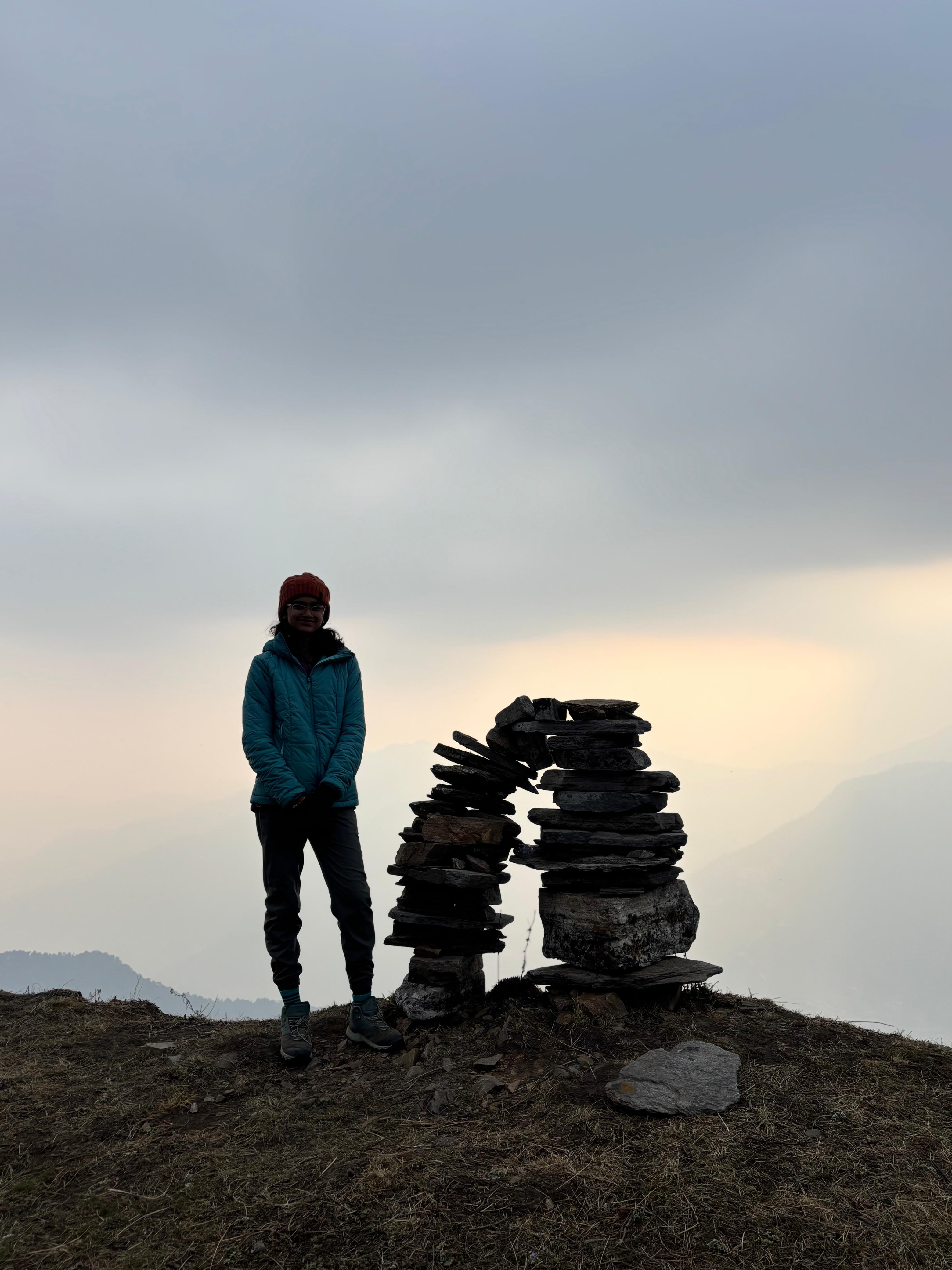 Freya at a mountain summit